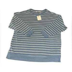 Emily Daniels blue and white striped crewneck sweater in‎ size 1X.